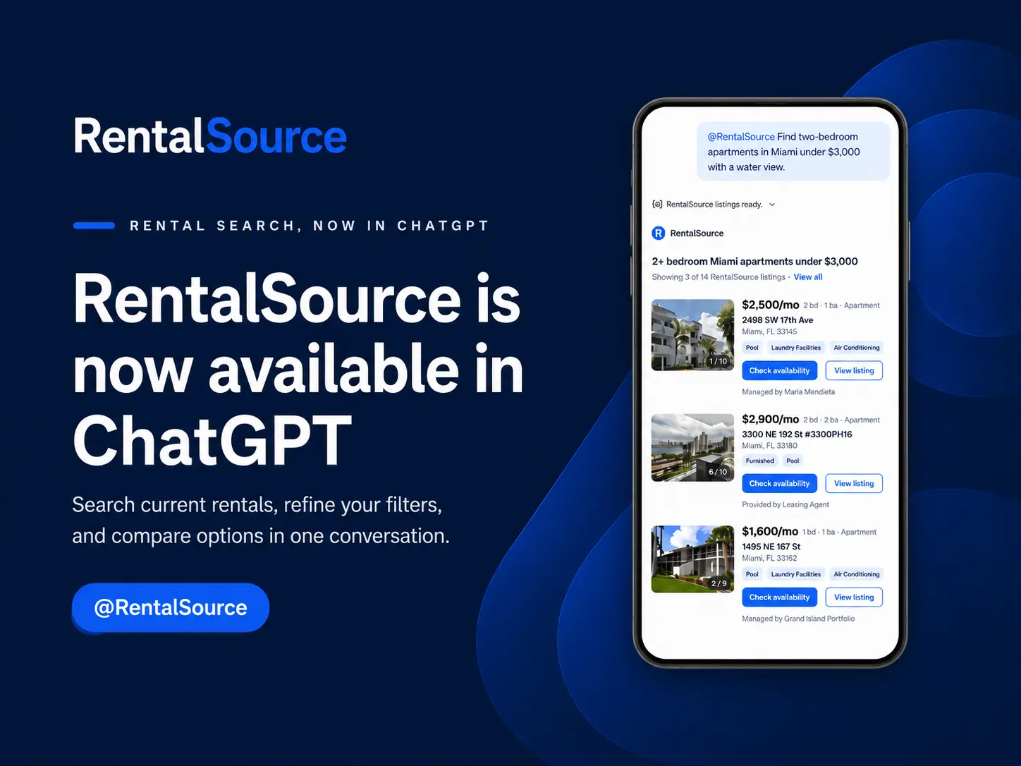 RentalSource is now available in ChatGPT